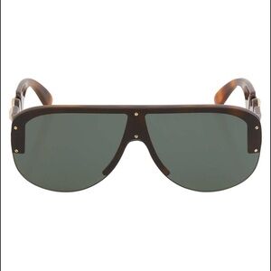 Versace Tortoise Frame Sunglasses with Dark Green Lenses